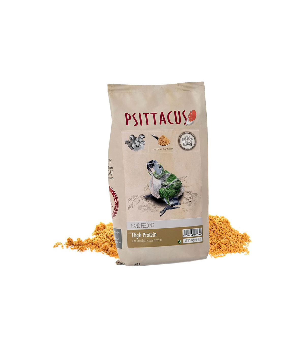 Psittacus Papilla Alta Proteína 1kg - Papilla para Loros