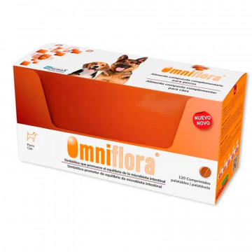 OMNIFLORA Comprimidos 120 comprimidos - Simbiótico para Perros (Salud Intestinal)