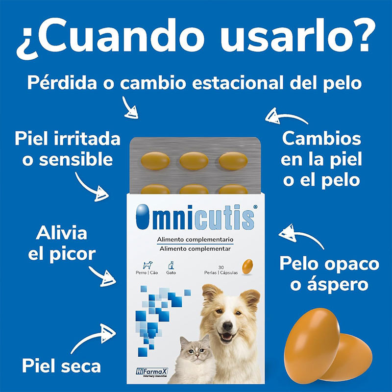 OMNICUTIS Dermoprotección Amplio Espectro 150 cáps - Perros y Gatos