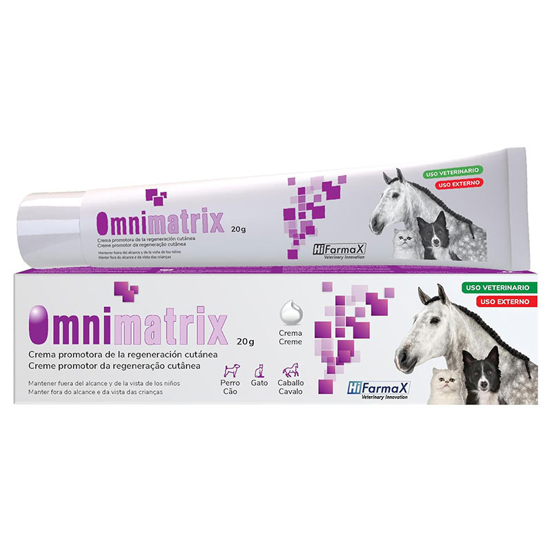 OMNIMATRIX Cicatrización Rápida 20g - Crema para Perros, Gatos y Caballos