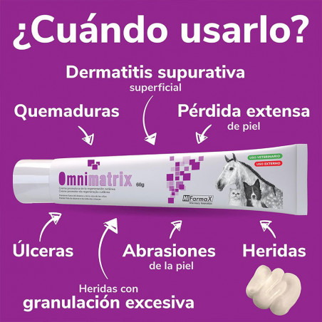 OMNIMATRIX Fast Healing 60g - Creme para Feridas para Cães, Gatos e Cavalos