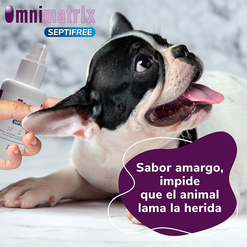 OMNIMATRIX Cicatrización Rápida Septifree 50ml - Spray para Heridas (Perros, Gatos, Caballos)