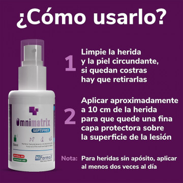 OMNIMATRIX Cicatrización Rápida Septifree 50ml - Spray para Heridas (Perros, Gatos, Caballos)