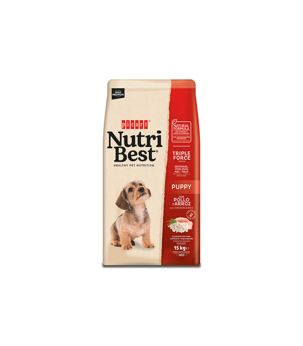 NutriBest Puppy 15kg Δ Feed Cachorros Δ Pollo y Arroz