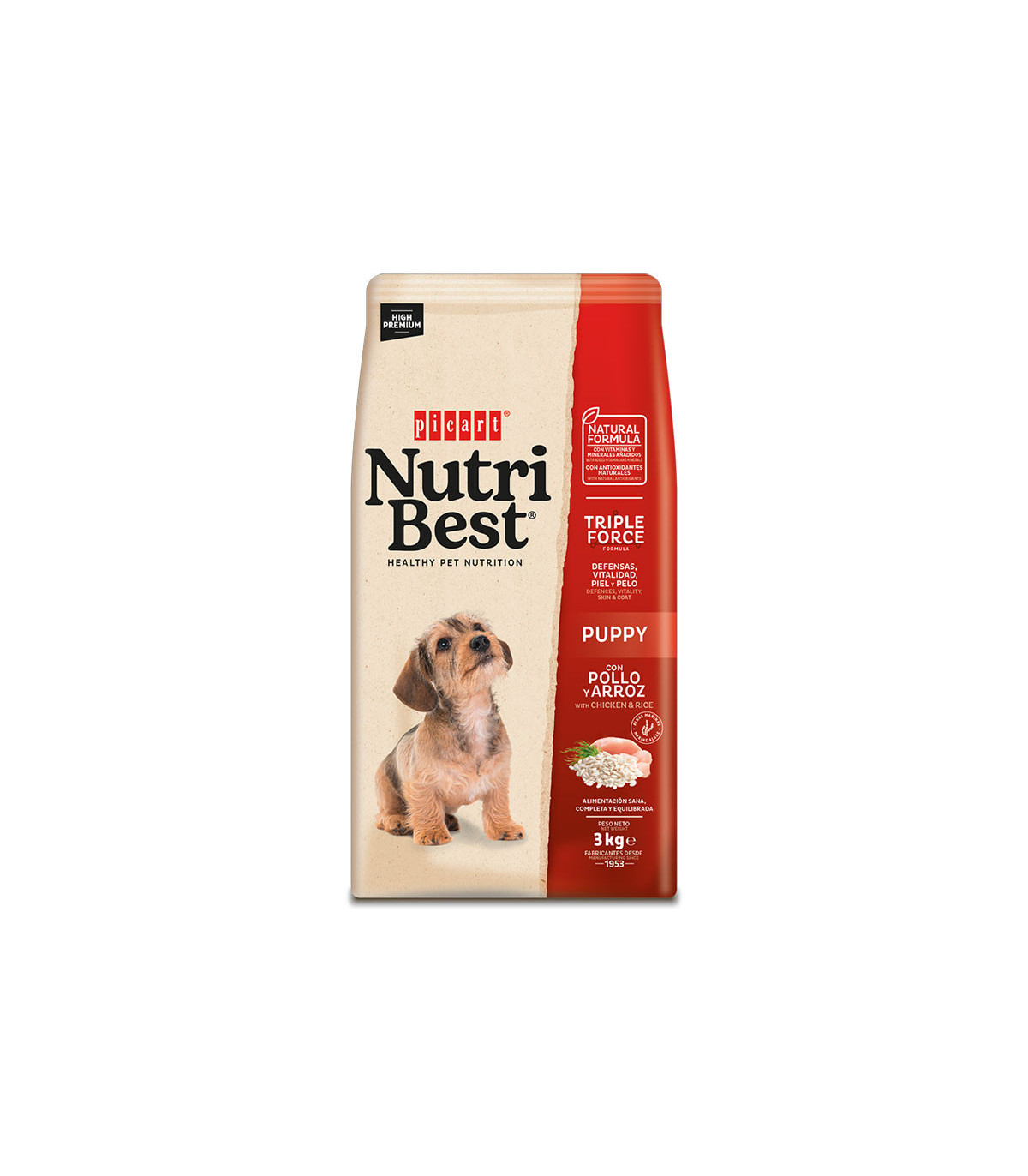 NutriBest Puppy 3kg Δ Feed Cachorros Δ Pollo y Arroz