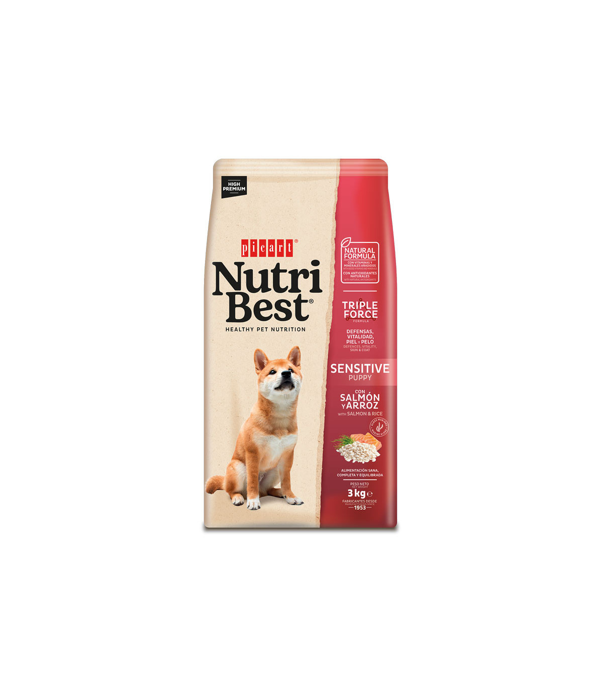 NutriBest Puppy Sensitive Salmon 3kg - Alimento para filhotes sensíveis
