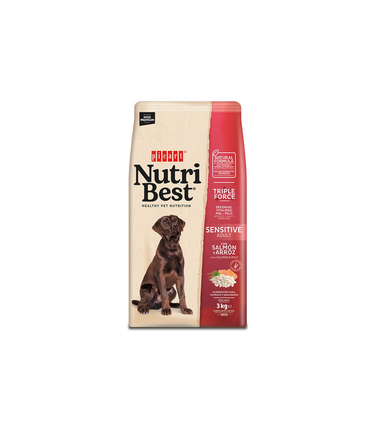 NUTRIBEST Salmon 3KG 日本 Cães de alimentação Δ digestão sensível