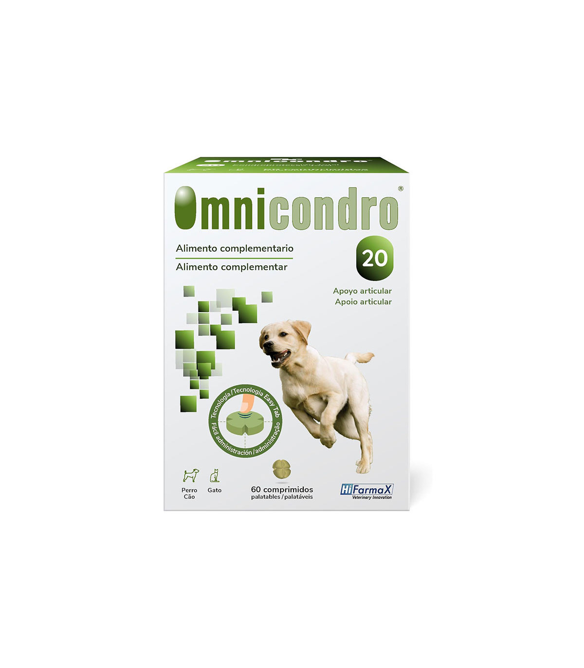 OMNICONDRO 20kg 60 comp Δ Condroprotector Cães grandes