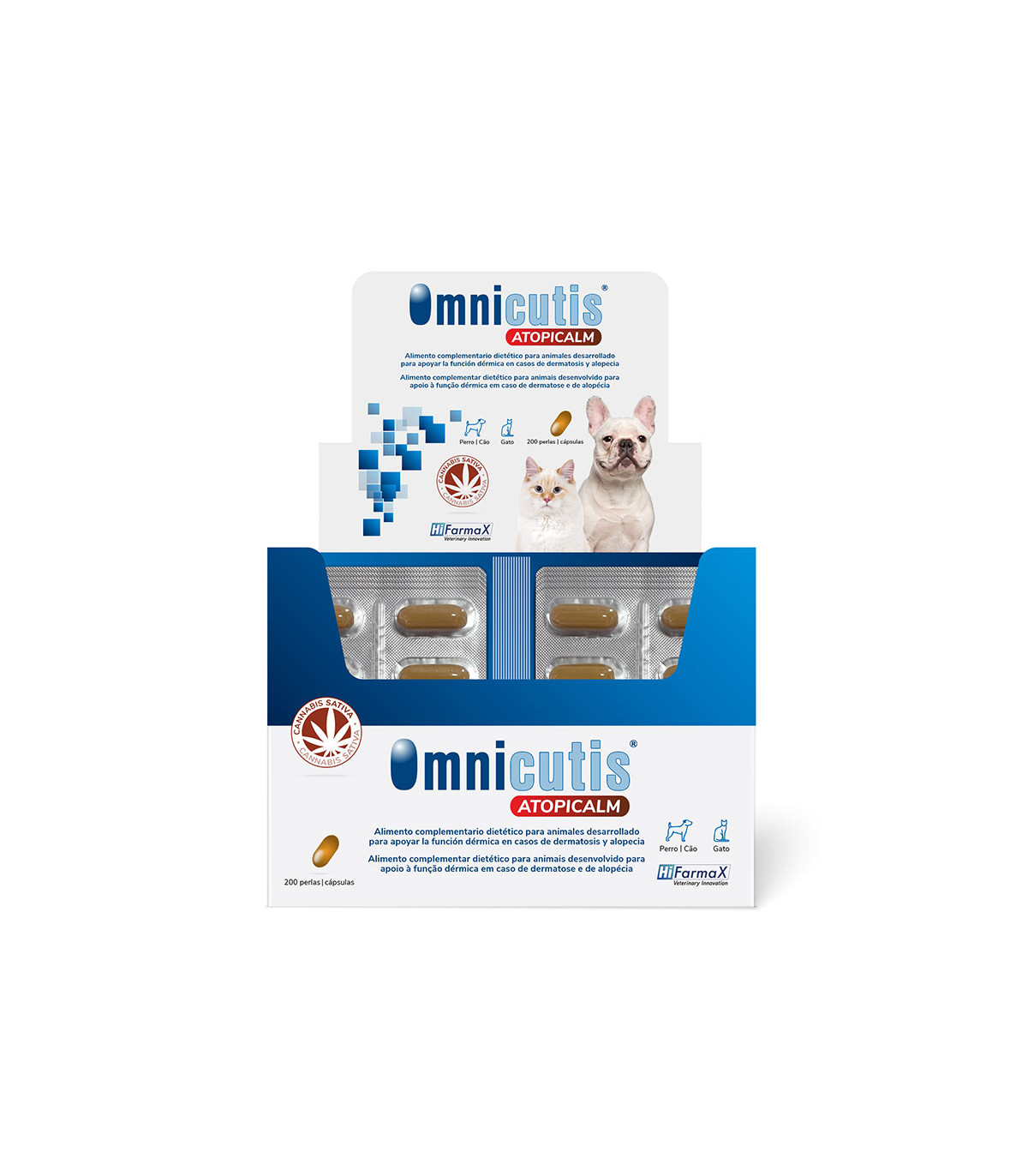 OMNICUTIS ATOPICALM 200 caps Δ Perros/Gatos Δ Dermatose/Alopecia