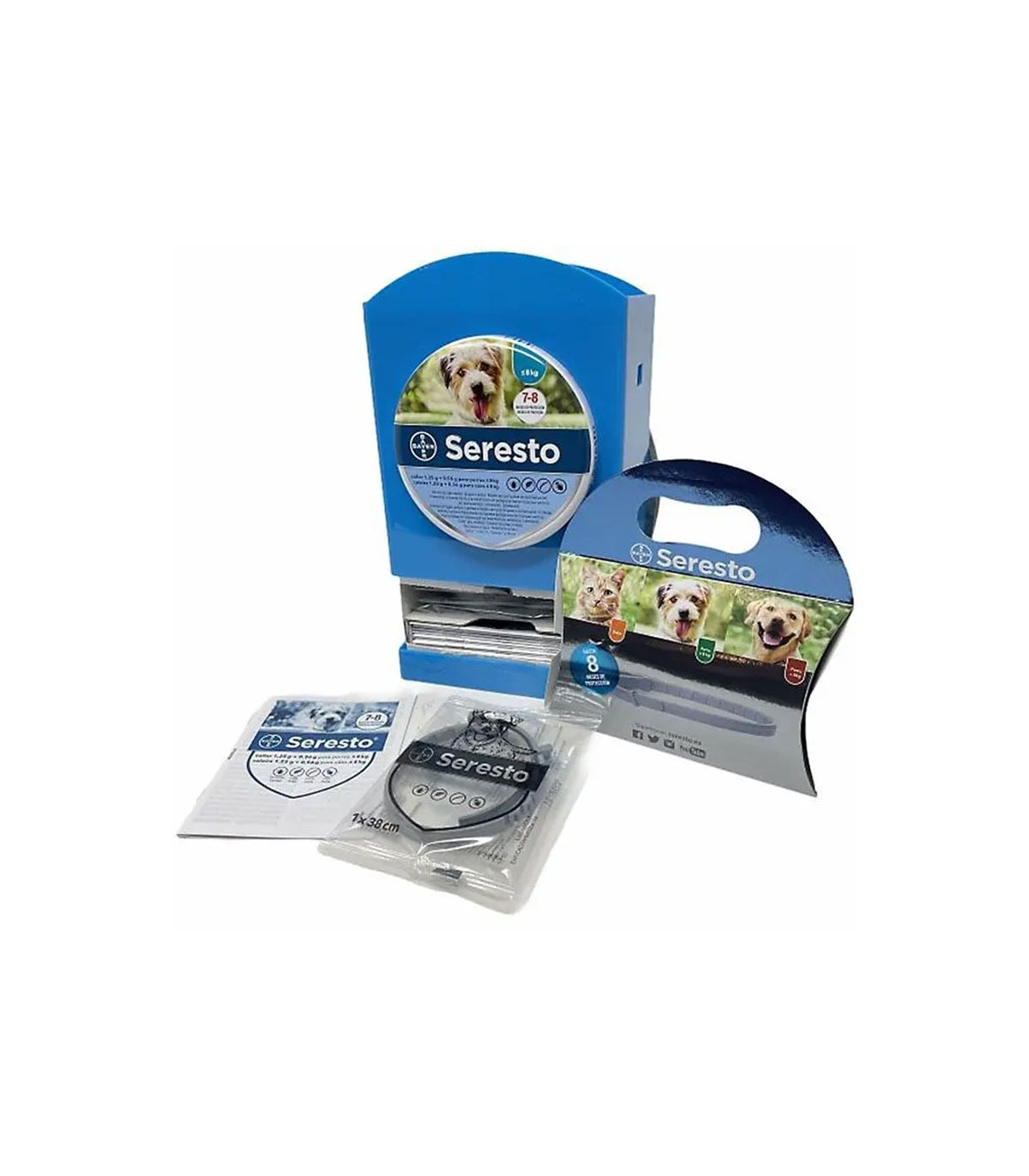 Seresto Collar Perro -8kg | Antiparasitario 8 Meses | Pulga/Garrapata