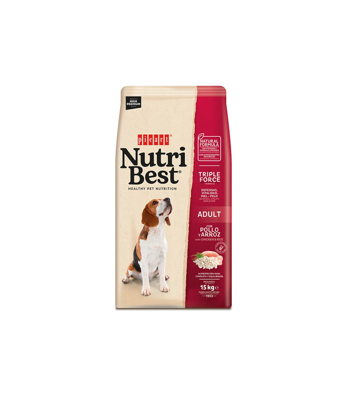 NUTRIBEST Frango adulto e arroz 15KG