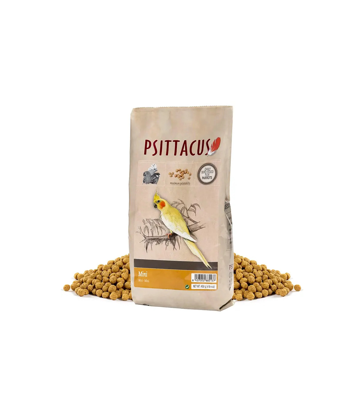 Psittacus Pienso Mini 450gr | Alimento Ninfas, Cotorras, Loros Pequeños