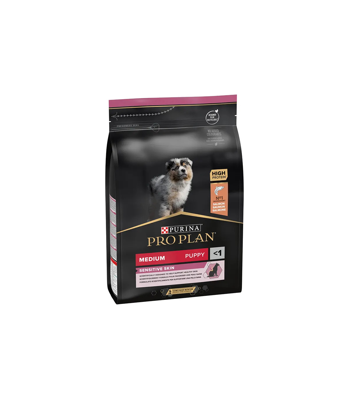 Plano Pro Puppy Salmão de pele sensível médio 3kg Δ Cachorro Piel Sana