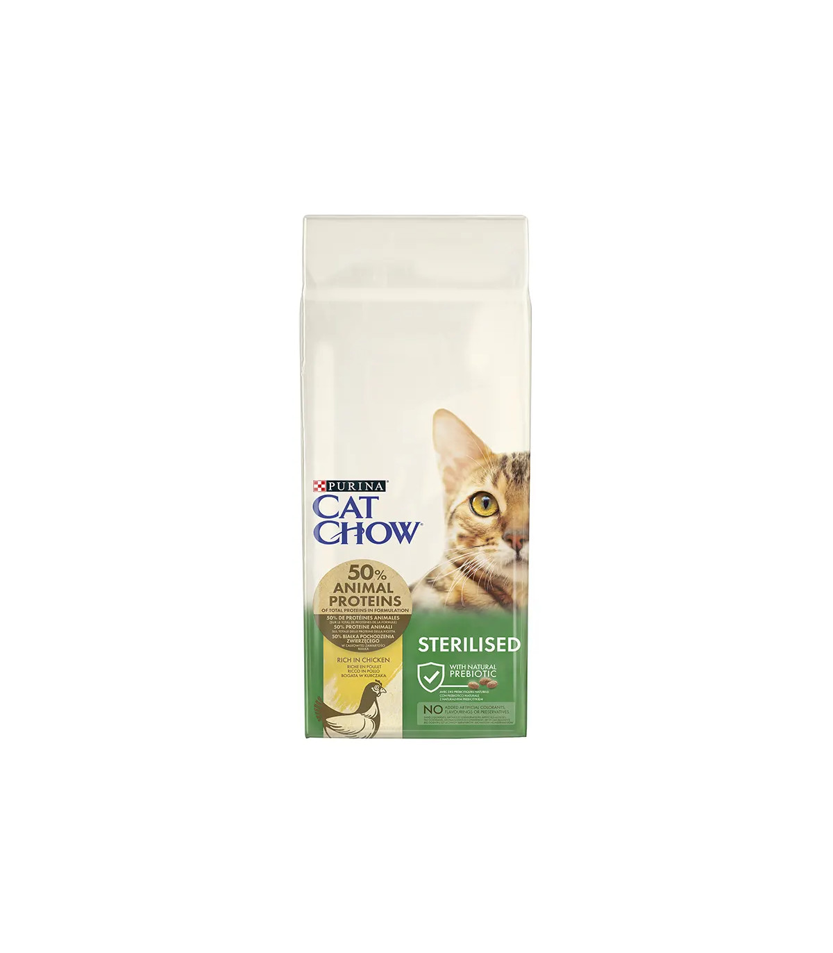 Cat Chow Esterilizado Pollo 15kg | Pienso Gato Control Peso Ahorro