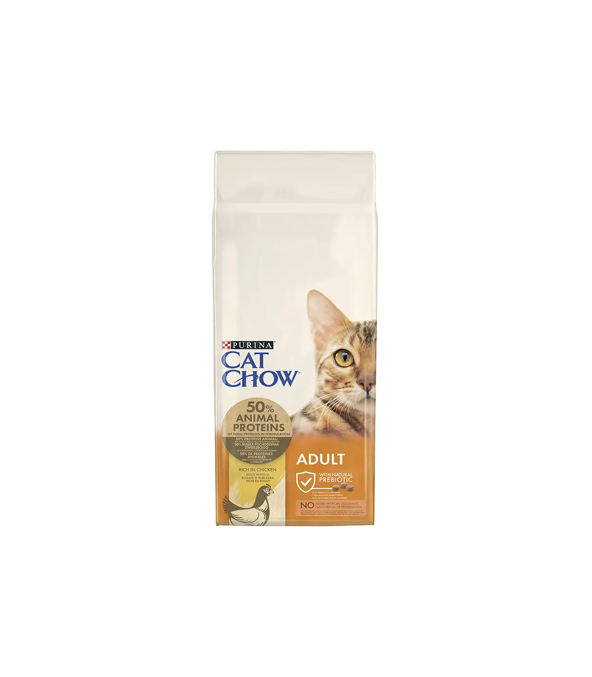 Cat Chow Adulto Pollo 15kg | Pienso Gato Completo Natural Ahorro