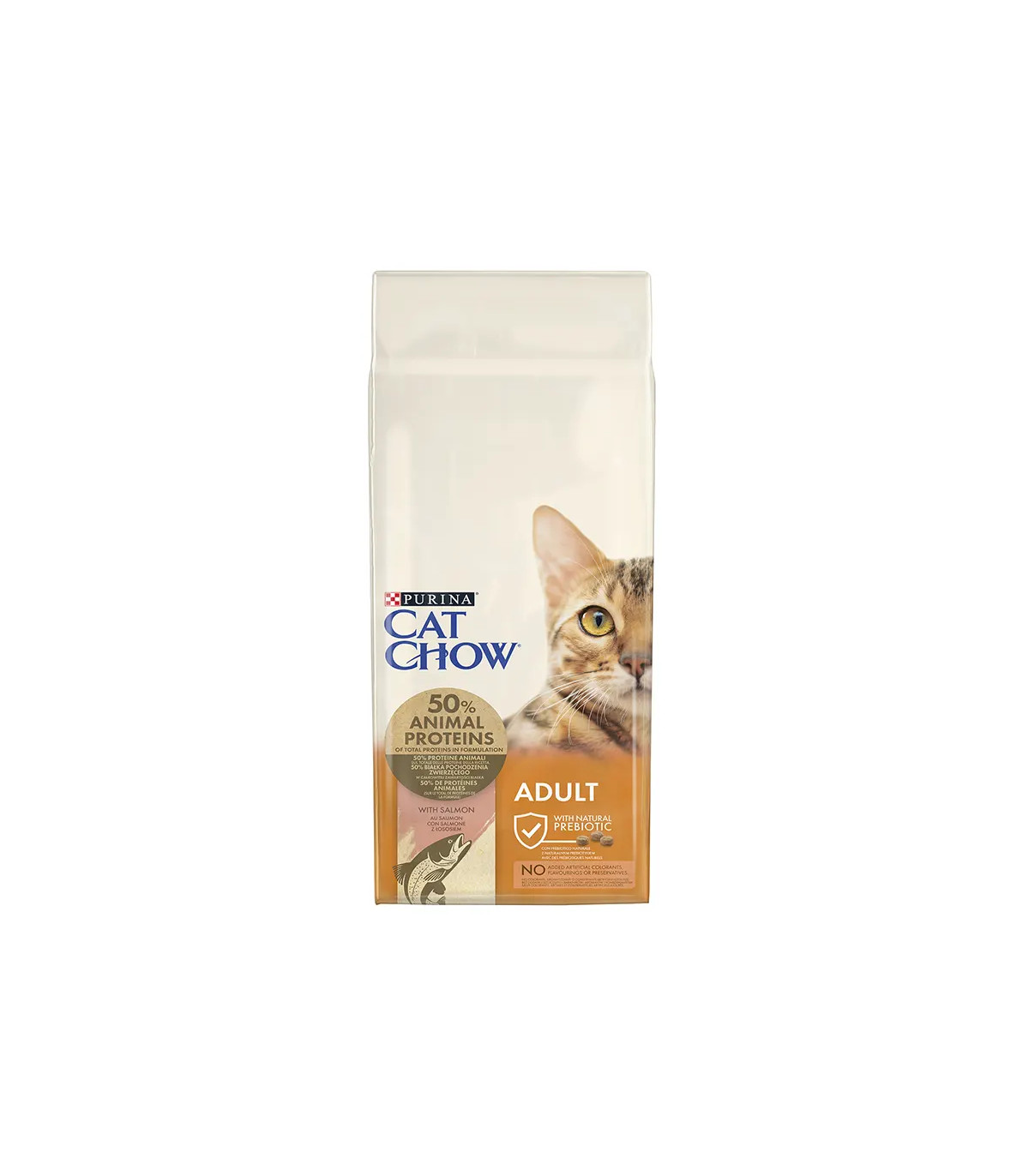 Cat Chow Adulto Salmón 15kg | Pienso Gato Completo Natural Ahorro