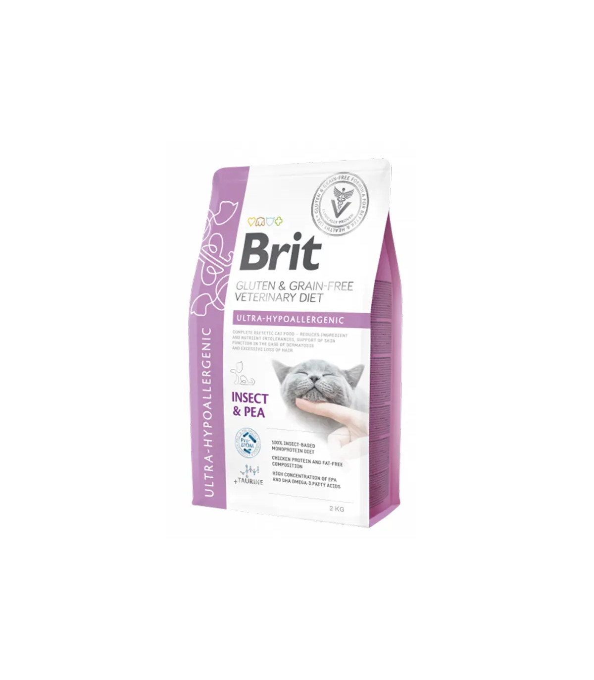 Brit VD Cat Ultra-Hypoallergenic Insecto 2kg | Gato Alergia Severa Piel