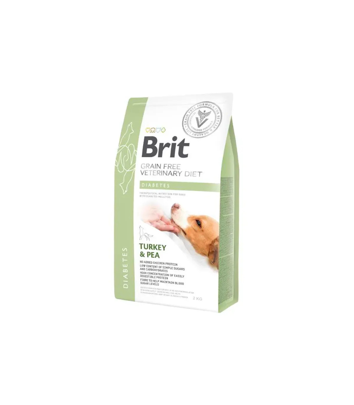 Brit VD Dog Diabetes Pavo 2kg | Dieta Perro Diabético Control Glucosa