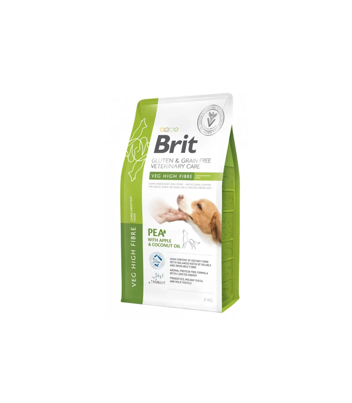 Brit VD Dog Veg High Fibre 2kg | Suplemento Fibra Perro Control Peso