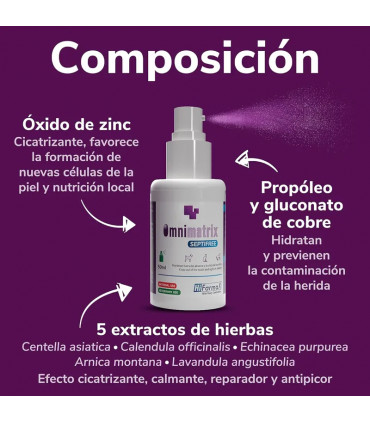 Omnimatrix Septifree 50ml | Spray Antiséptico y Anti-Lamido