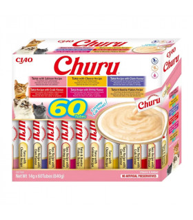 Churu Atún Pack Ahorro 60x14g | Snack Cremoso Gato | Inaba