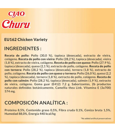 Churu Pollo Pack Ahorro 60x14g | Snack Cremoso Gato | Inaba