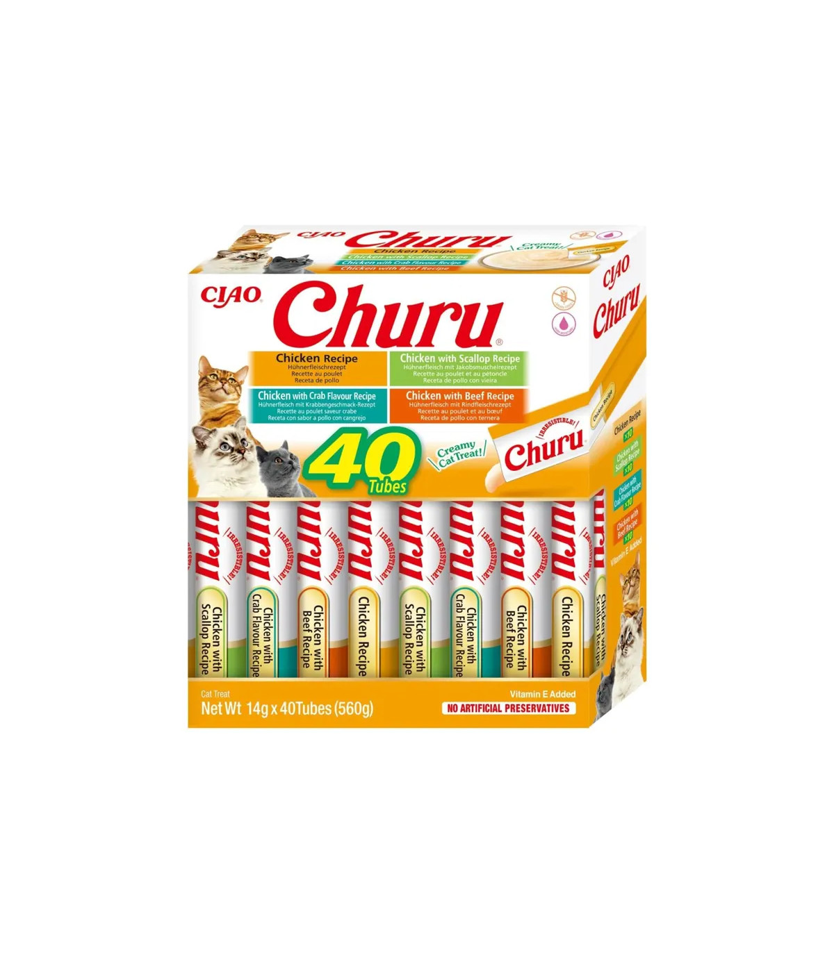 Churu Pollo Pack Ahorro 40x14g | Snack Cremoso para Gato