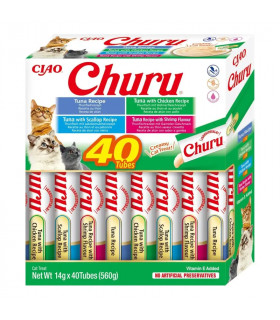 Churu Atún y Marisco 40x14g | Snack Gato | Sabores del Mar