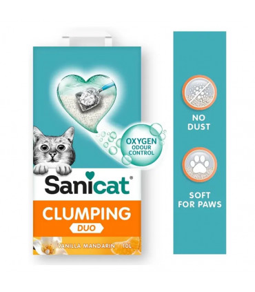 Sanicat Duo White Vainilla-Mandarina 10L | Arena Aglomerante Perfumada