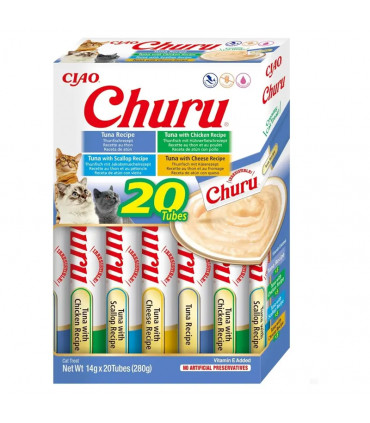 Churu Atún Pack 20x14g | Snack Cremoso e Hidratante para Gato