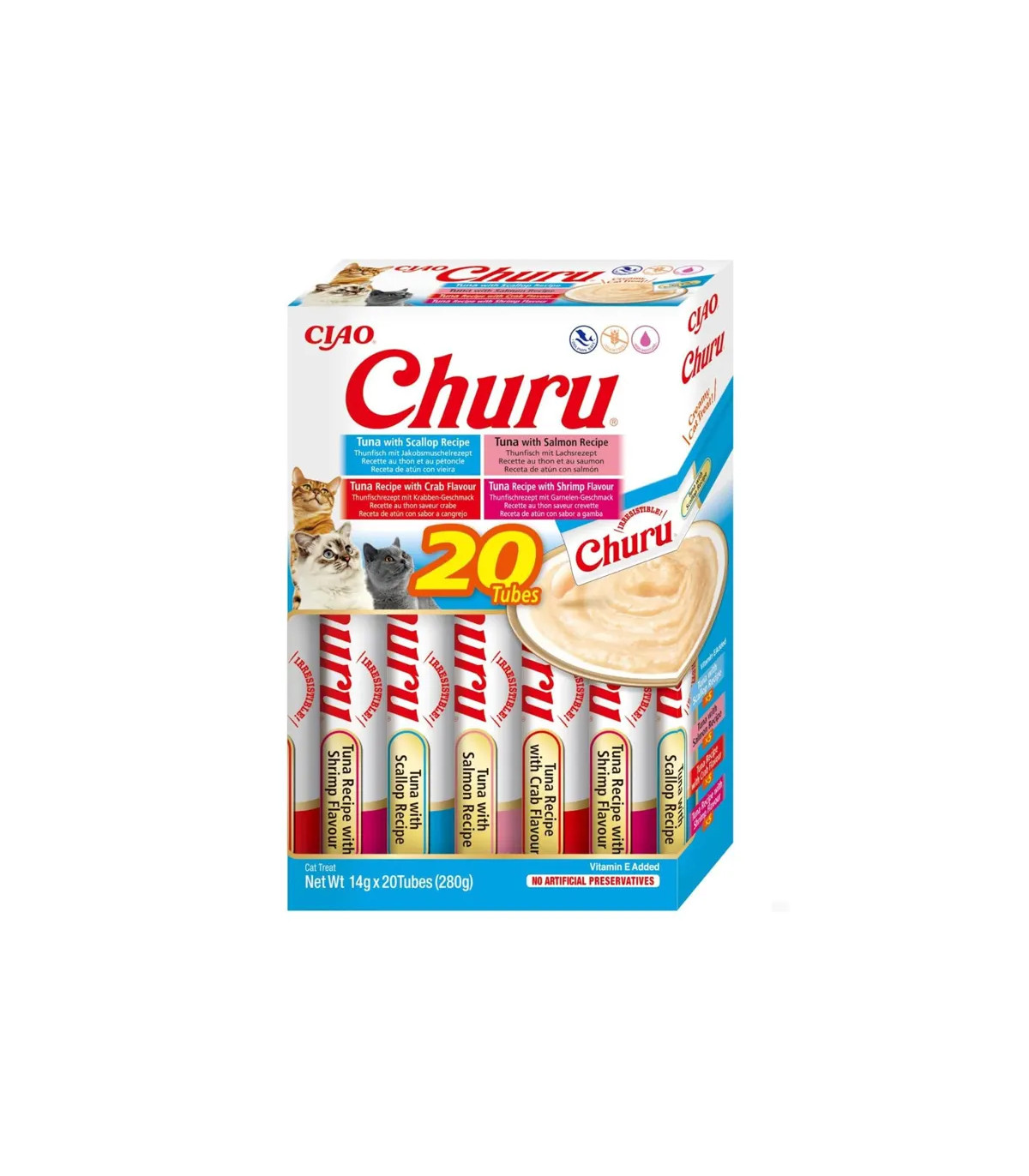 Churu Atún y Marisco 20x14g | Snack Gourmet para Gato