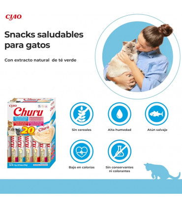 Churu Atún y Marisco 20x14g | Snack Gourmet para Gato