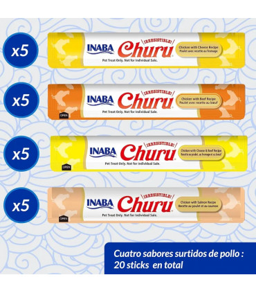Churu Pollo y Buey 20x14g | Snack Cremoso | Sabores Granja