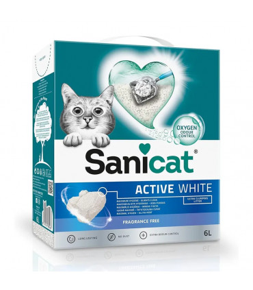 Sanicat Active White 6L | Arena Aglomerante Blanca sin Perfume
