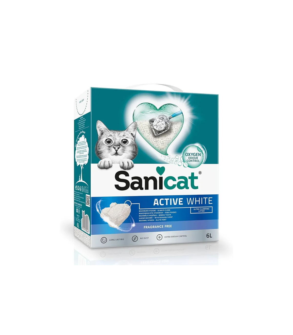 Sanicat Active White 6L | Arena Aglomerante Blanca sin Perfume