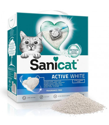 Sanicat Active White 6L | Arena Aglomerante Blanca sin Perfume