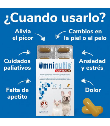 Omnicutis Atopicalm 30 Perlas | Piel Atópica y Picor Perro y Gato