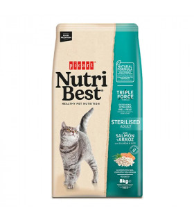 Nutribest Cat Adult Sterilised Salmon 8kg | Pienso Esterilizados Control Peso