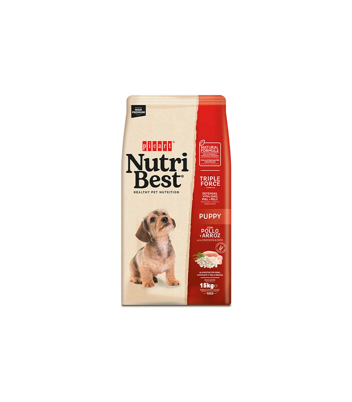 Nutribest Puppy Pollo y Arroz 15kg | Pienso Cachorros Crecimiento