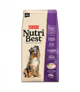 Nutribest Adult 7+ Pollo Arroz 15kg | Alimento Senior Perros
