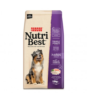 Nutribest Adult 7+ Pollo y Arroz 15kg | Pienso Premium para perro Senior