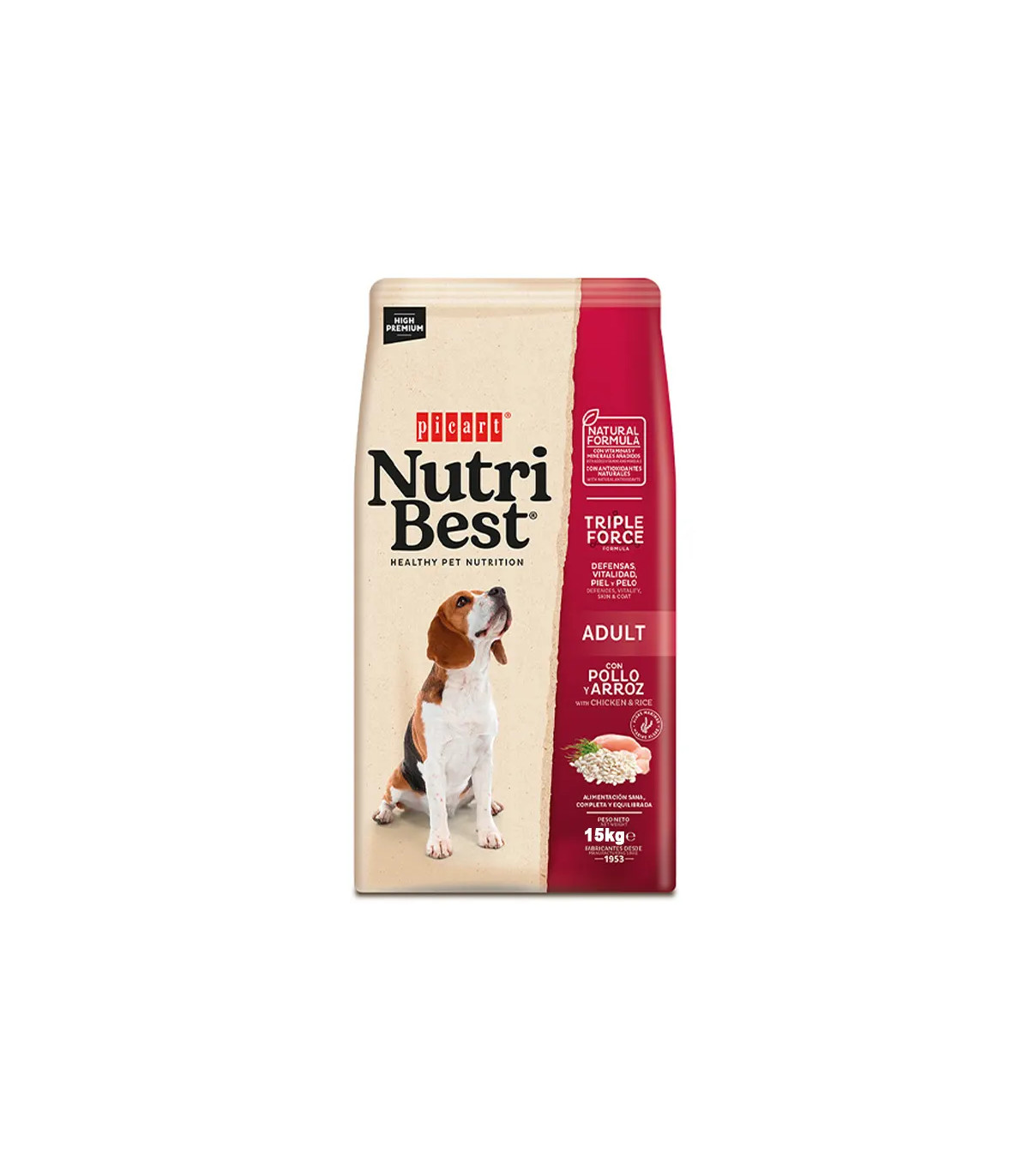 Nutribest Adult Pollo y Arroz 15kg | Pienso Premium Perros Adultos