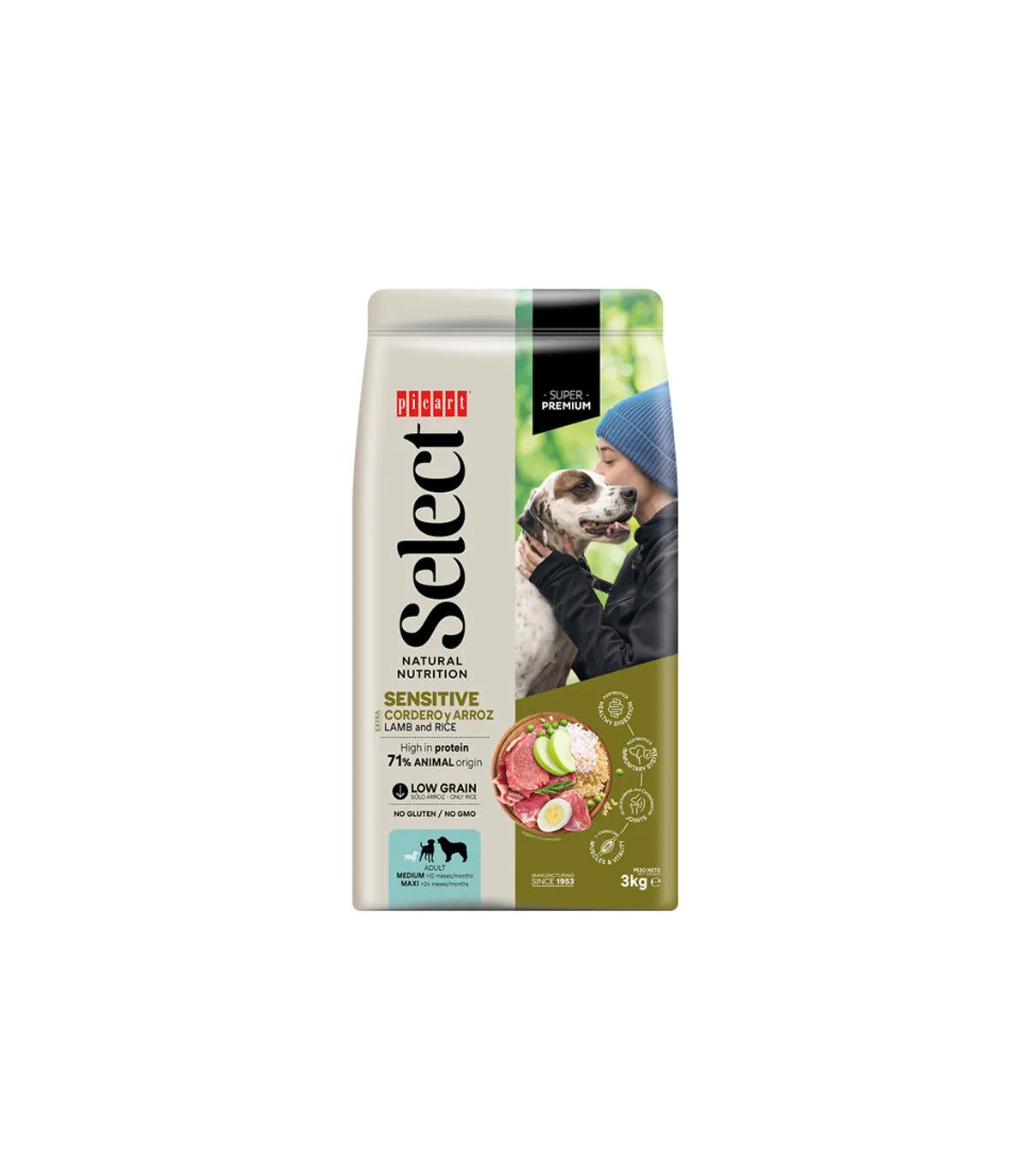 Picart Select Sensitive Cordero y Arroz 3kg - Digestión Sensible