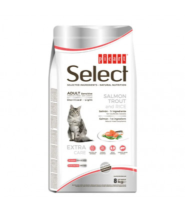 Picart Select Light Sterilised Sensitive Salmón 8kg | Control de Peso