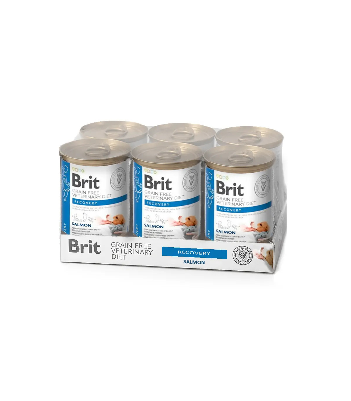 Recuperação úmida para cães e gatos 6x400gr | Brit veterinário dieta úmida