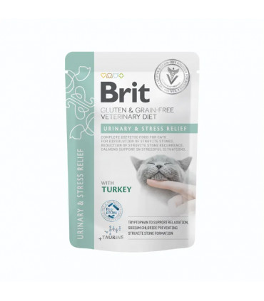 Sobres de húmedos para Calma y Estrés de Gatos 12x85g | Brit Veterinary Diet Húmedo