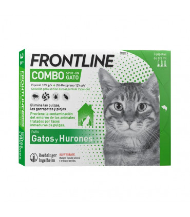 Frontline Combo Gatos 3 Pipetas Fipronilo + IGR