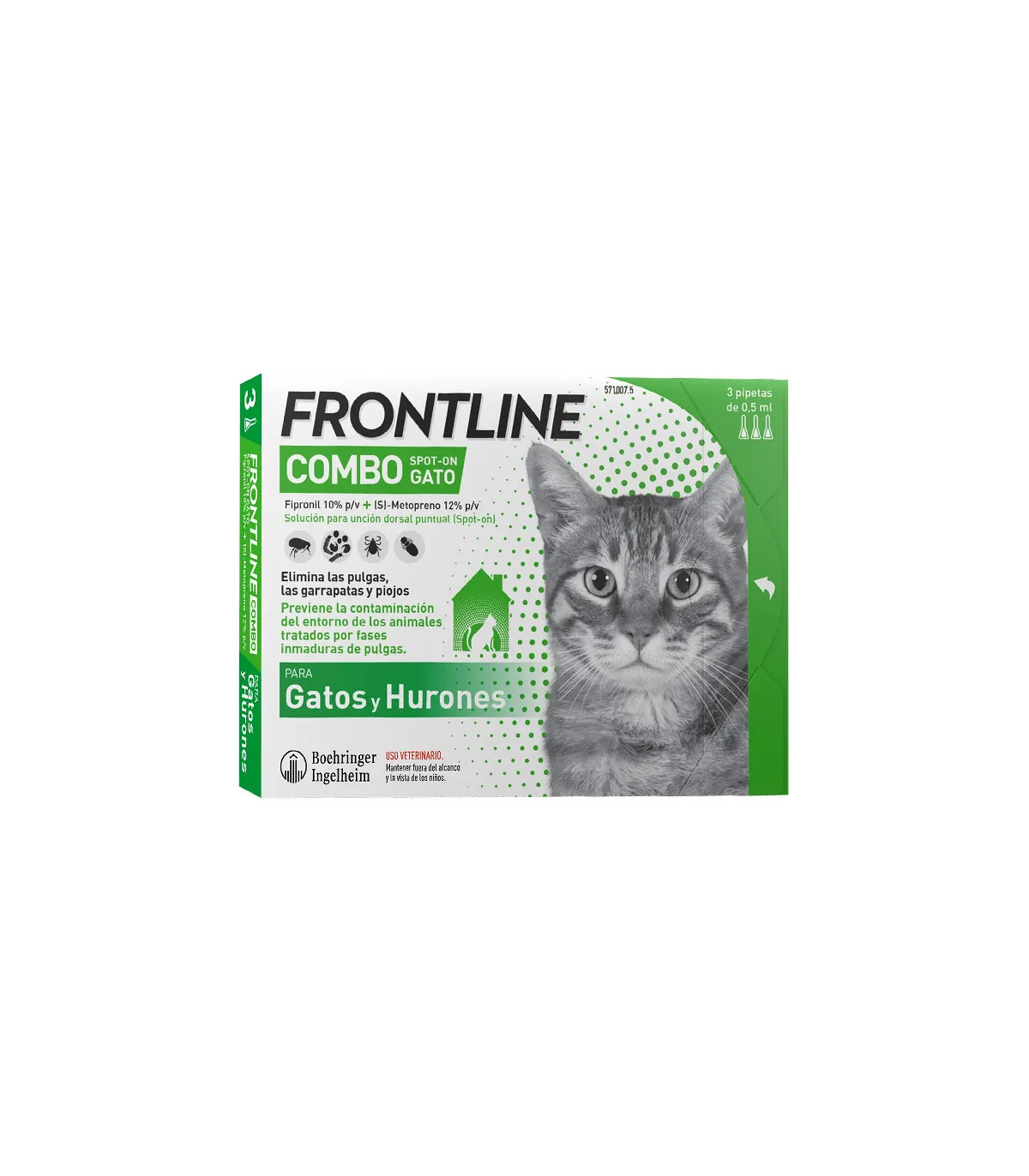 Frontline Combo Gatos 3 Pipetas Fipronilo + IGR